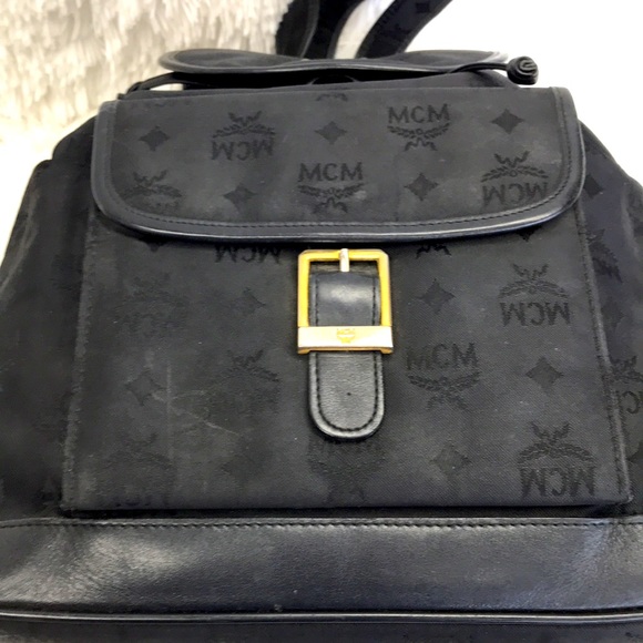 MCM MEDIUM SIDE ZIP BACKBACK MONO JACQUARD  BLACK FIRM SALE main image 14
